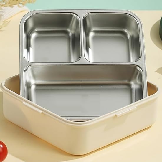 Kids Lunch Box – Stainless Steel Insulated Tiffin for School with Spoon, BPA-Free | Leak-Resistant Bento Box with Tray & Container | Elephant (1120ml)
