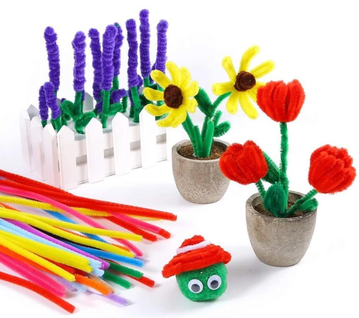 Chenille Stems for DIY Crafts Decorations Creative Art Projects and Bouquet Activities.