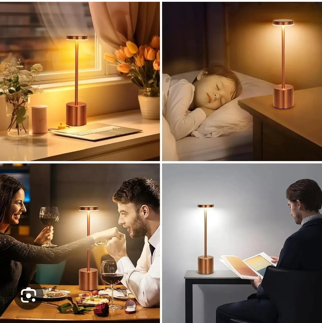 12.75" Mushroom Magic Disc Dimming & Rechargeable Cordless 4-Way Touch Sensor Stick Desk Lamp (Silver)