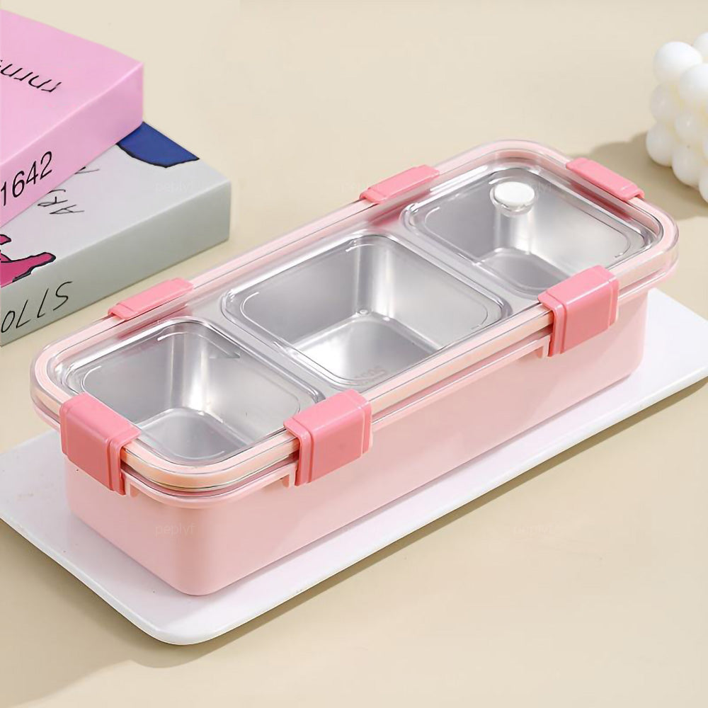 Meal Buddy Lunchbox | Stainless Steel | Solid Snacks & Meals | 3 Grid