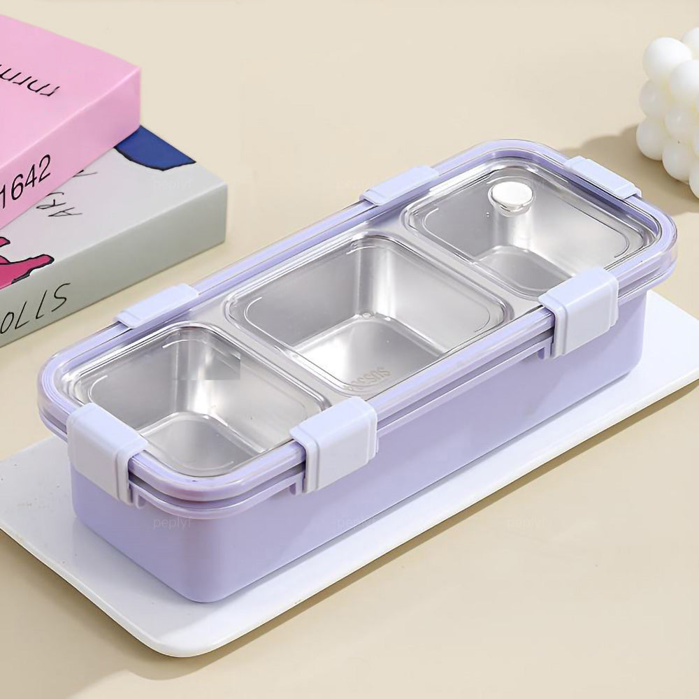Meal Buddy Lunchbox | Stainless Steel | Solid Snacks & Meals | 3 Grid