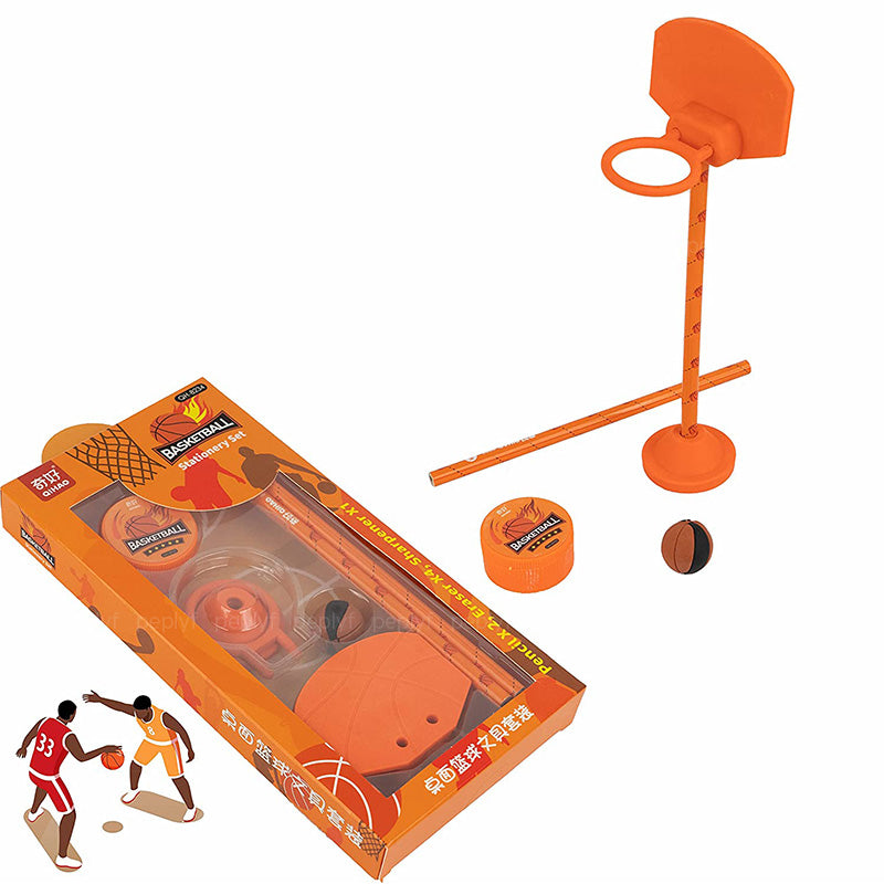 Sports Stationary Set for Kids | Set of Pencils, Erasers and Sharpener