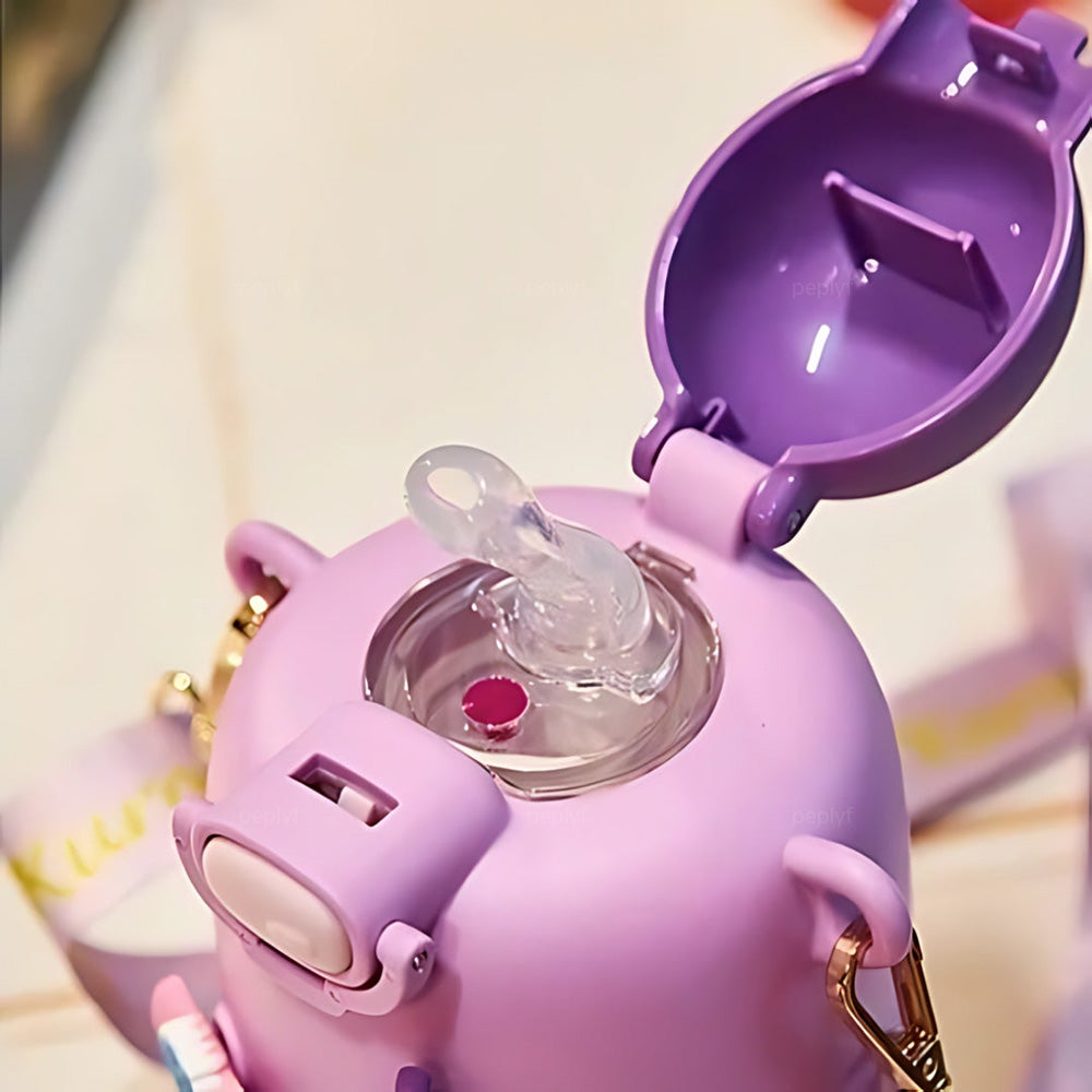 Kuromi Sipper Water Bottle for Kids | Insulated Steel SS316 | 430ml | School & Travel