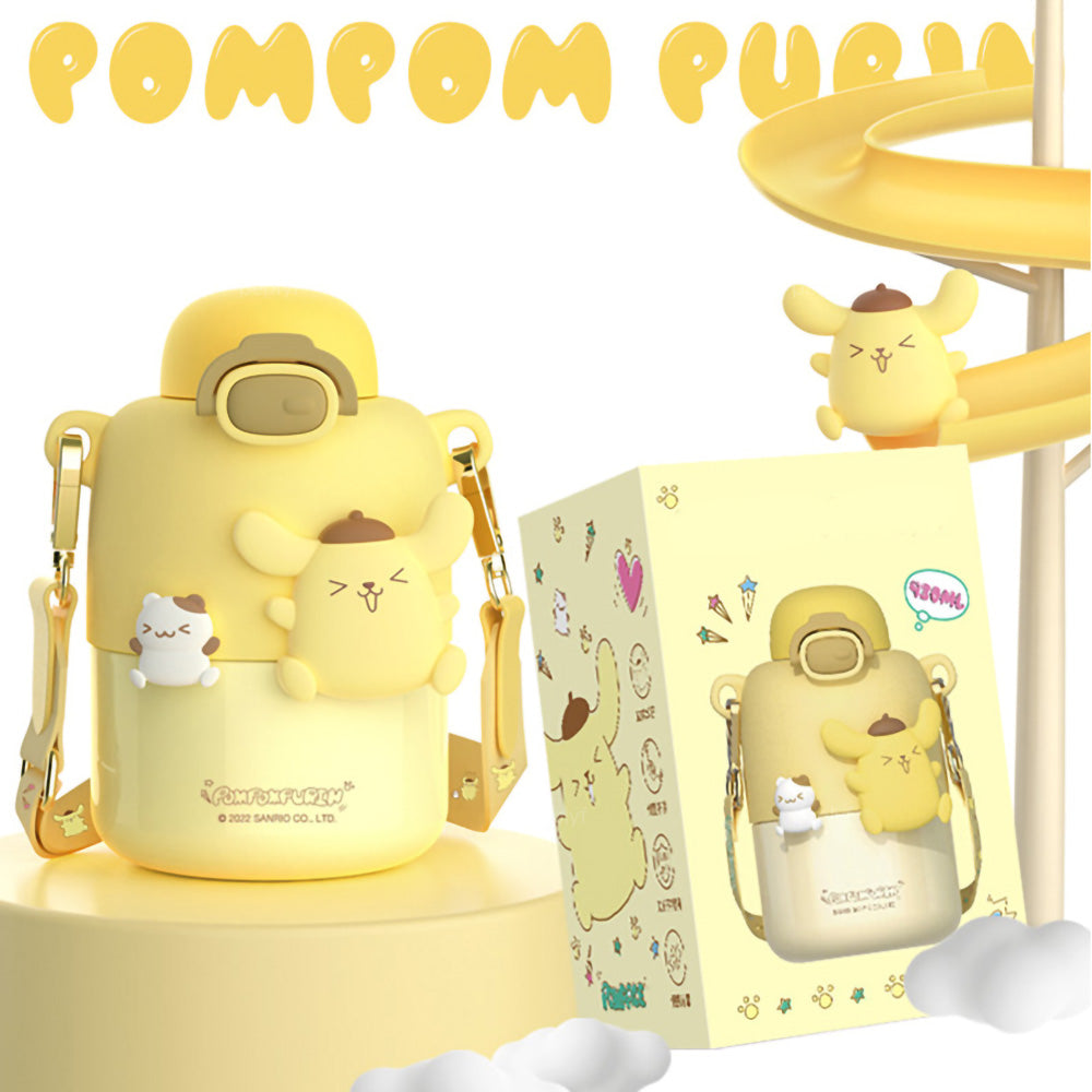 Pompompurin Sipper Water Bottle for Kids | Insulated Steel SS316 | 430ml | School & Travel