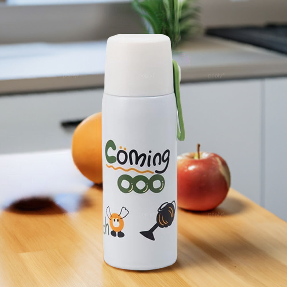 Push-n-Pour Flask Water Bottle for Kids | Insulated Steel SS316 | 500ml