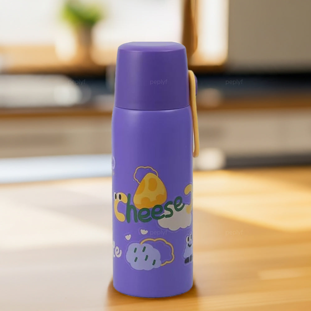 Push-n-Pour Flask Water Bottle for Kids | Insulated Steel SS316 | 500ml