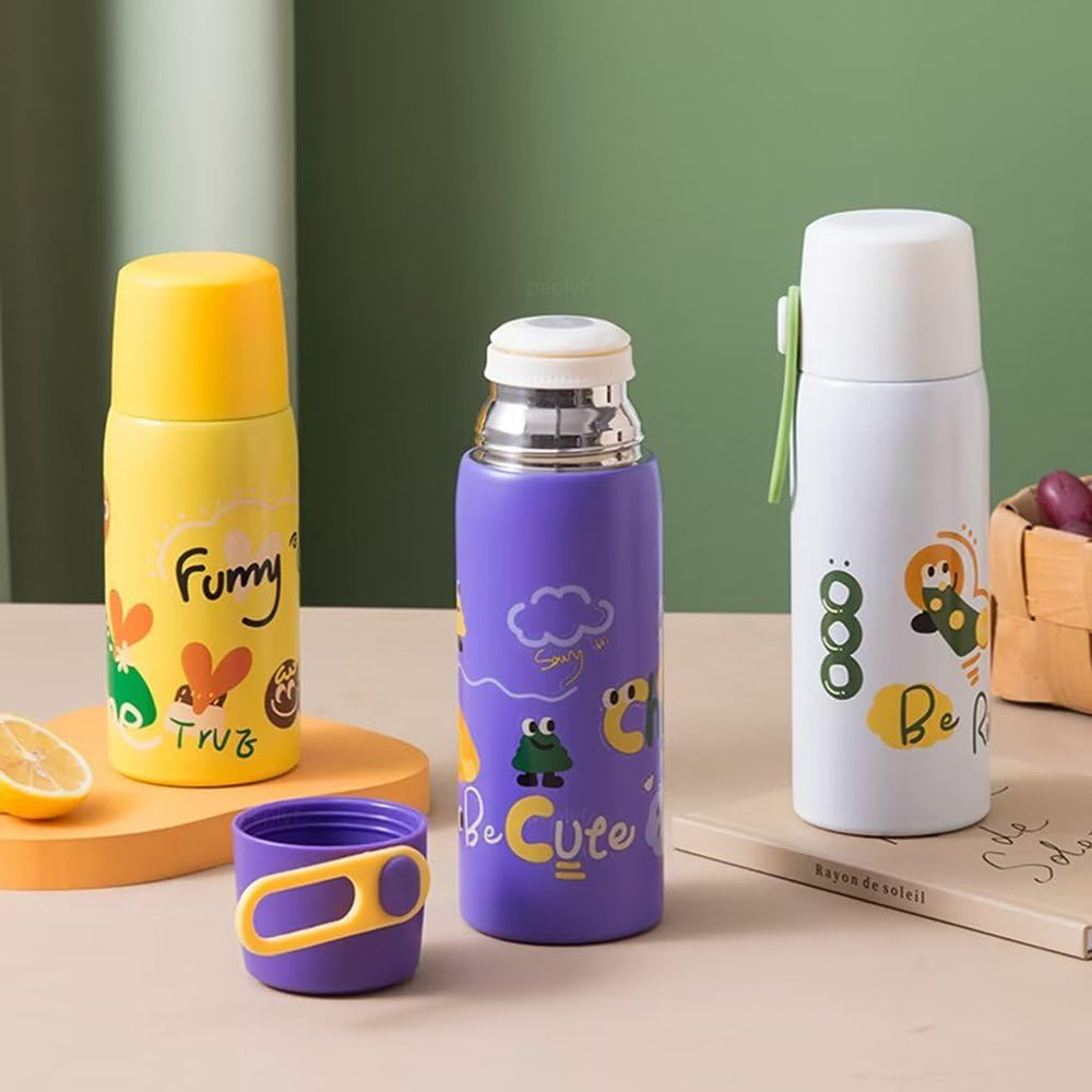 Push-n-Pour Flask Water Bottle for Kids | Insulated Steel SS316 | 500ml