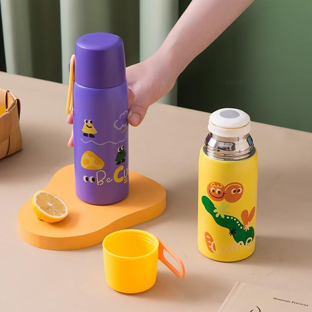 Push-n-Pour Flask Water Bottle for Kids | Insulated Steel SS316 | 500ml
