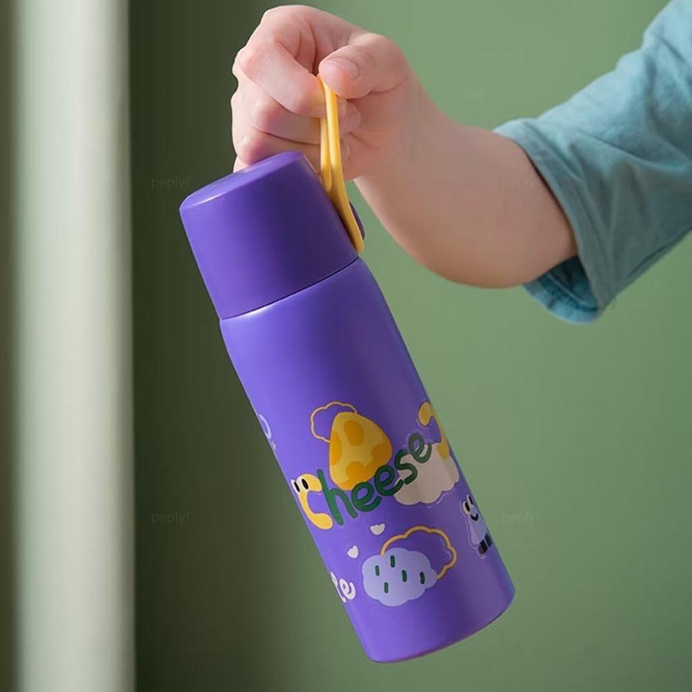 Push-n-Pour Flask Water Bottle for Kids | Insulated Steel SS316 | 500ml