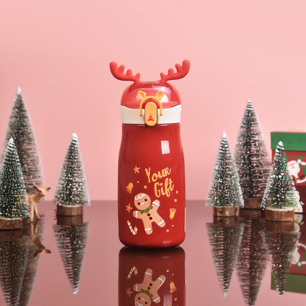 Deer Horn Sippy Cup Water Bottle for Kids | Insulated Stainless Steel | 300ml