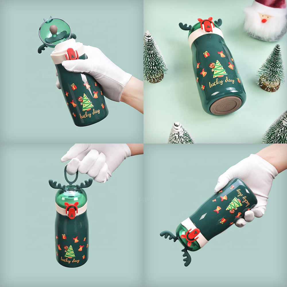 Deer Horn Sippy Cup Water Bottle for Kids | Insulated Stainless Steel | 300ml