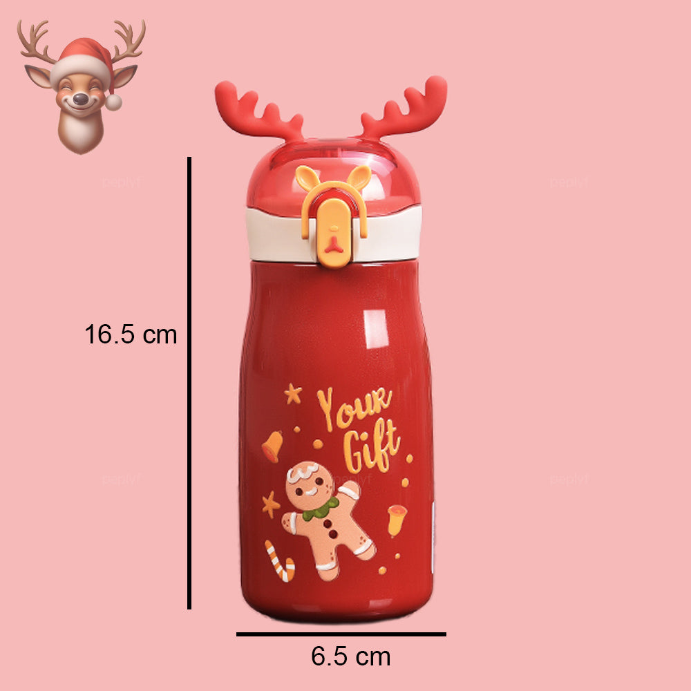 Deer Horn Sippy Cup Water Bottle for Kids | Insulated Stainless Steel | 300ml