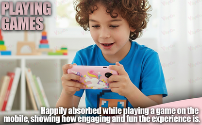 Kids Smartphone Toy with MP3 Music Player Bumper Back Case Dual Camera for Selfies in-Built Games 2.4" Screen 8MP Camera Toys for Boys & Girls