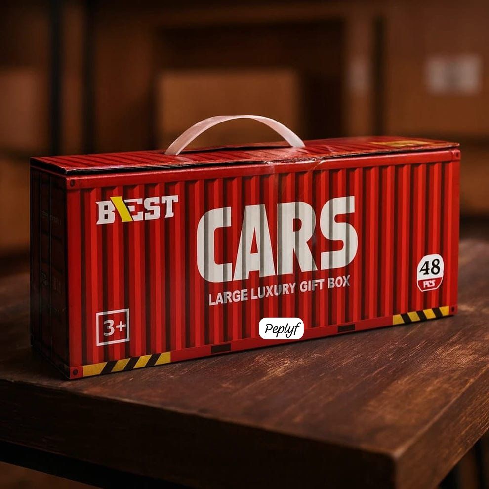 48-Piece Pull Back Car Set, Racing & Toy Vehicles for Kids 3+, Bulk Mini Cars, Learning & Educational Stuffers Mini Cars Toy Trucks, Birthday Gift for Boys & Girls.(Car Container)