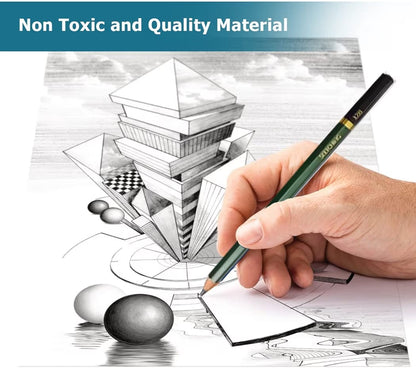 42 Pcs Professional Drawing Sketching Artist Art Tool Kit Art Supplies Pencil for Shading-Gift For Kids Adults Beginner,Graphite Charcoal Medium Set Artists