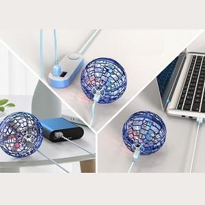 Flying Orb Ball Boomerang Spinner Toy with RGB Lights USB Rechargeable, 360° Rotating, Indoor & Outdoor, For Kids & Adults, Multi-Colour