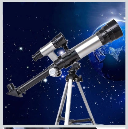 60X High Power Refractor Monocular Astronomical Telescope for Kids with Clefairy Portable Tripod to See Planets Galaxy Seeing Stars/Monocular Telescope for Long Distance | Color: White