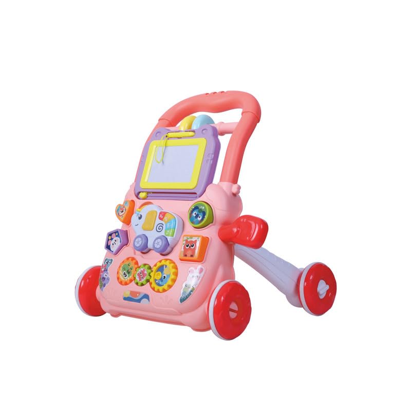 PUCHI 2-in-1 Baby Walker | Sit-to-Stand Learning Walker for 1-Year-Old Boys & Girls | Multifunctional Activity Center with Removable Play Panel | Musical Early Educational Baby Walker Toys