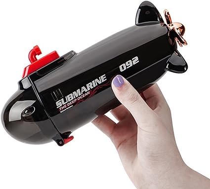 Submarine Shaped Stainless Steel Water Bottle for Kids, Anti-Leak Kids Cartoon Water Bottle, 380 ML Tritan Water Bottle for Kids, Stylish Water Bottle with Sipper for Boys & Girls