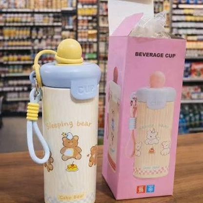 Cute Insulated Leakproof Aesthetic Sipper Bottle 500ml