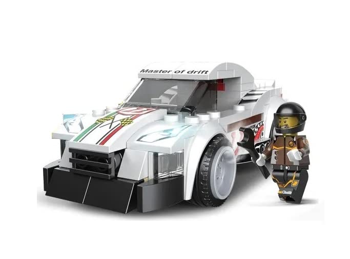 White Thunder race Car | 10-in-1 Building Blocks | 181+ Pcs DIY Set