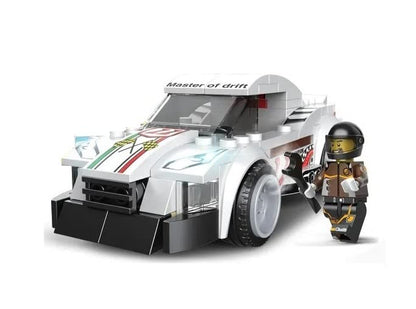 White Thunder race Car | 10-in-1 Building Blocks | 181+ Pcs DIY Set