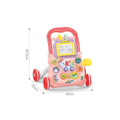 PUCHI 2-in-1 Baby Walker | Sit-to-Stand Learning Walker for 1-Year-Old Boys & Girls | Multifunctional Activity Center with Removable Play Panel | Musical Early Educational Baby Walker Toys