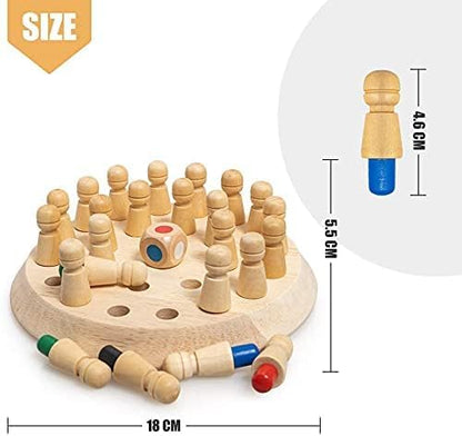 Wooden Memory Match Stick Chess Game, BLOWEST Colorful Memory Chess, Funny Block Board Game, Early Educational Toy, Brain Training Games for Kids