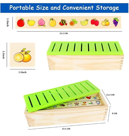 Little Minds Learning Toys Knowledge Classification Wooden Blocks for Children  | Preschool Kindergarten Games | Motor Skills STEM for 2-4 Year Old