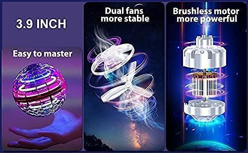 Flying Orb Ball Boomerang Spinner Toy with RGB Lights USB Rechargeable, 360° Rotating, Indoor & Outdoor, For Kids & Adults, Multi-Colour