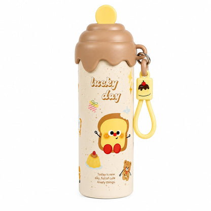 Cute Icecream Mini Tumbler – 500ml Stainless Steel Double-Walled Travel Mug – Leak-Proof, BPA-Free with Straw – Perfect for School & Outdoor Use