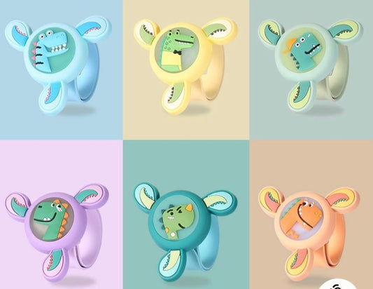 LED Light Spinning Bracelet Slap Band, Baby Spinner Waterproof Wrist | Assorted Prints