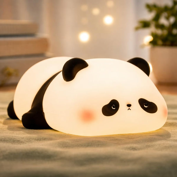 leeping Panda Silicone Night Lamp, USB Rechargeable Touch Sensor 7 Color LED Bedside Light for Kids Bedroom, Nursery Decor, Baby Gift