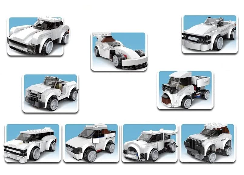 White Thunder race Car | 10-in-1 Building Blocks | 181+ Pcs DIY Set