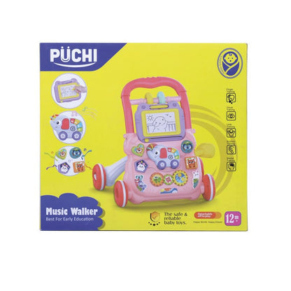 PUCHI 2-in-1 Baby Walker | Sit-to-Stand Learning Walker for 1-Year-Old Boys & Girls | Multifunctional Activity Center with Removable Play Panel | Musical Early Educational Baby Walker Toys