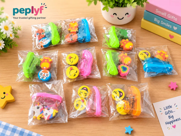 Budget Combo (pack of 20) - Themed Sharpener & Erasers