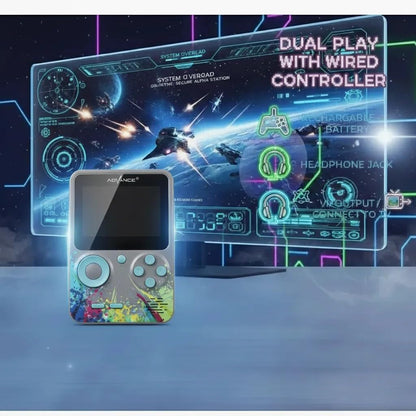 Game Box 500 in 1 Retro Handheld Gaming Console with Color Screen, Rechargeable Battery & TV AV Output | Pocket Video Game for Kids & Adults