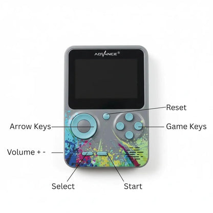 Game Box 500 in 1 Retro Handheld Gaming Console with Color Screen, Rechargeable Battery & TV AV Output | Pocket Video Game for Kids & Adults