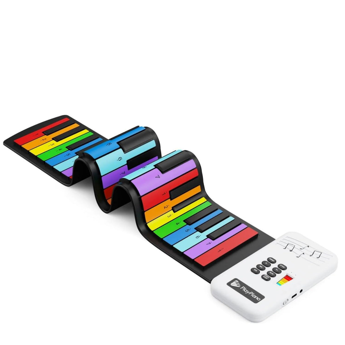 Rainbow Roll Up Piano 49-Key Flexible Keyboard, Portable Electronic Piano with 47 Tones, Built-in Speaker, Educational Music Toy for Kids Beginners Travel Friendly Keyboard Gift