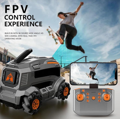 RC Car with Mecanum Wheels | Remote-Controlled Off-Road Vehicle with Camera | 360° Drifting, Sideways Driving & Real-Time Viewing | Interactive Stunt Racing