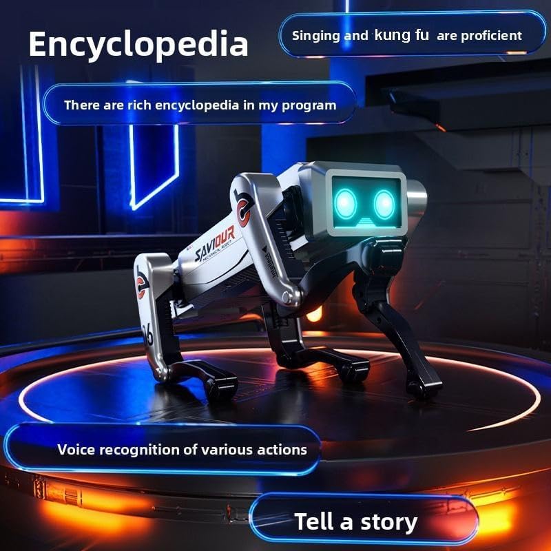 Advanced AI Robot Dog Toy for Kids | Smart Walking & Jumping RC Pet with LED Eyes, Voice Control, Tricks, Dance & Remote | Interactive Rechargeable Robo Dog for Boys & Girls (Ai Dog)