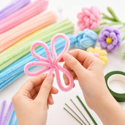 Chenille Stems for DIY Crafts Decorations Creative Art Projects and Bouquet Activities.