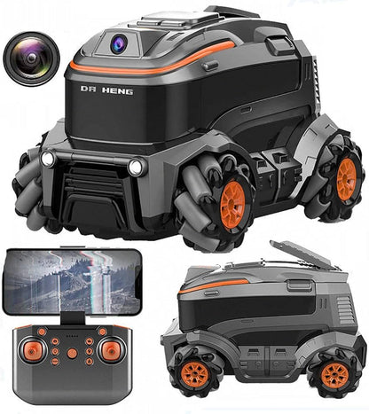 RC Car with Mecanum Wheels | Remote-Controlled Off-Road Vehicle with Camera | 360° Drifting, Sideways Driving & Real-Time Viewing | Interactive Stunt Racing