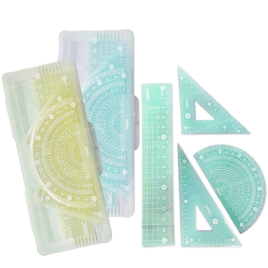 4 in 1 Protractor and Ruler Set - 4 Pack Set Square, Square Rulers, School Geometry Set, Math Protractor, Geometry Rulers, Math Ruler