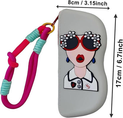 Cartoon Sunglasses Storage Case, Waterproof Silicone Eyewear Holder, Portable Protective Cover in Multicolour