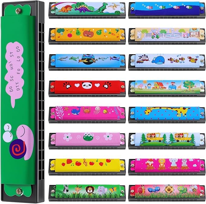 12Pcs Harmonica Set for Kids, Cartoon Musical Instrument Birthday Return Gifts for Girls & Boys