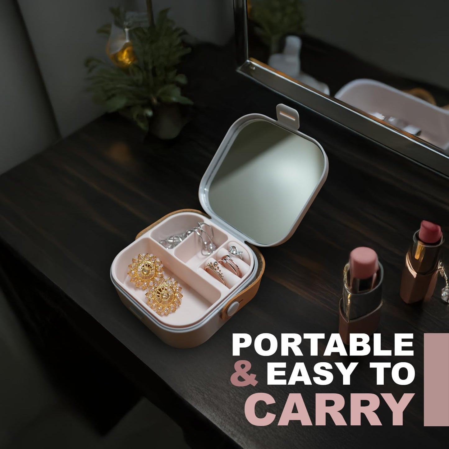 Mini Jewellery Storage Box with Mirror