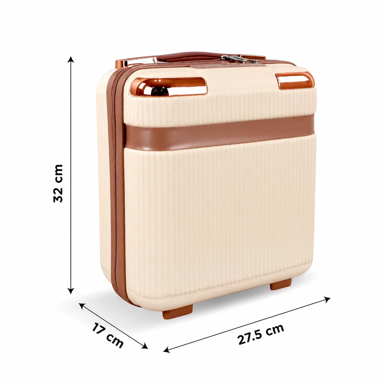 ravel Make up Train Case, Waterproof Portable Hard Shell Cosmetic Case, Cosmetic Case Mini Suitcase Vanity Box for Makeup Hand Luggage with Handle & Elastic Band, Flight Use