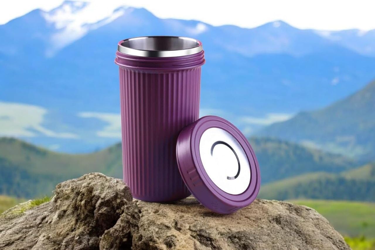 Double Wall Travel Glass 500 ml | Insulated SS | Leakproof Lid | Office - Home - Travel (Assorted Colors)