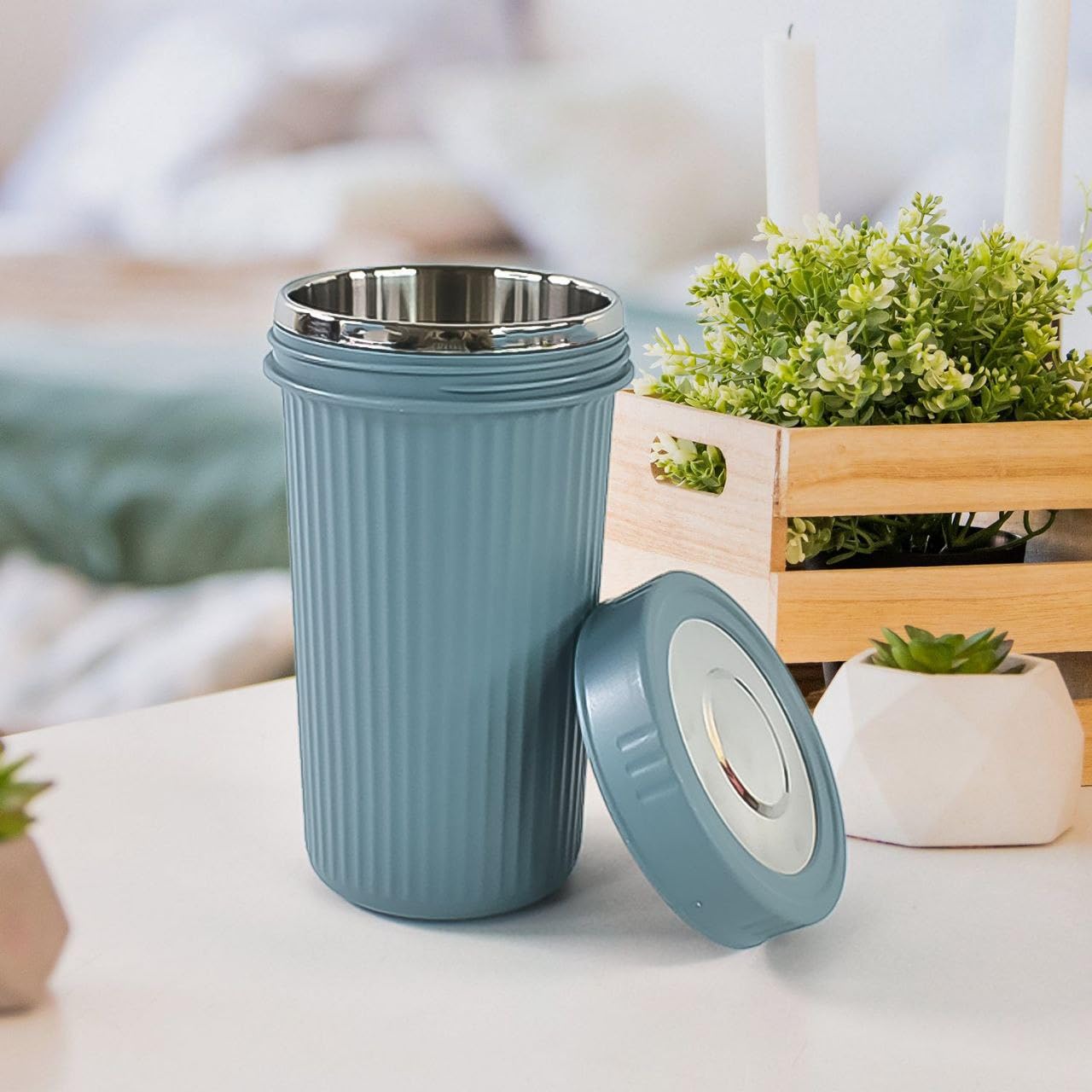 Double Wall Travel Glass 500 ml | Insulated SS | Leakproof Lid | Office - Home - Travel (Assorted Colors)
